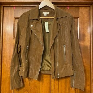 NWT Miami Brown Faux Leather Jacket